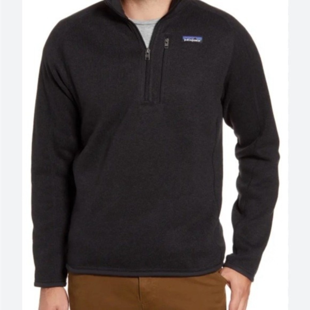 Patagonia Mens Better Sweater 1/4 Zip Fleece Pullover‎ Black Heather Size M